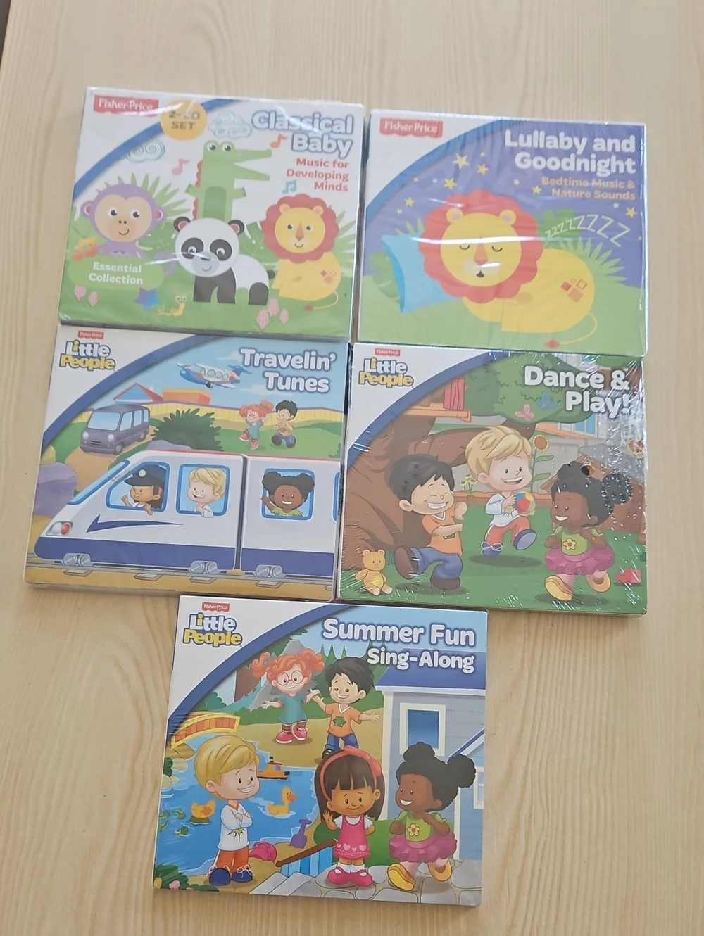 Fisher-Price Multi-Color Kids Music CD Collection - Yellow, Blue, Green, Red